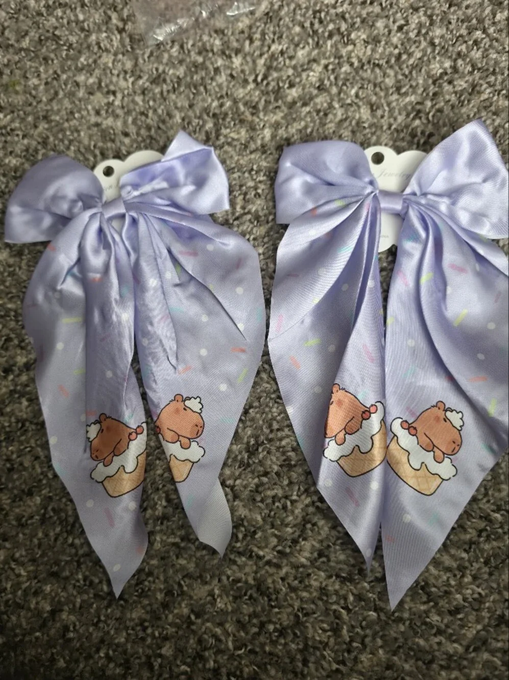 Fashion Jewelry Lavender Cupcake Bear Hair Bows